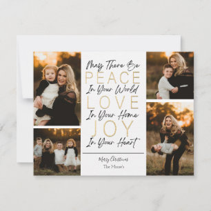 Cartes Pour Fêtes Annuelles Paix Amour et joie dans votre coeur
