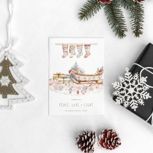 Cartes Pour Fêtes Annuelles Paix, amour et lumière Boho voeux de Noël