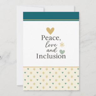 Cartes Pour Fêtes Annuelles Paix, Amour & Inclusion   Vacances Inclusives