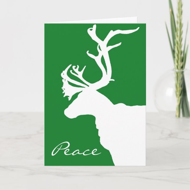 Cartes Pour Fêtes Annuelles Paix blanche de renne (Devant)