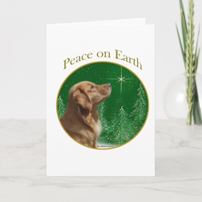 Cartes Pour Fêtes Annuelles Paix de golden retriever (Devant)