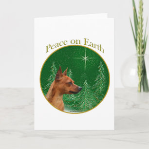 Cartes Pour Fêtes Annuelles Paix de Pinscher miniature