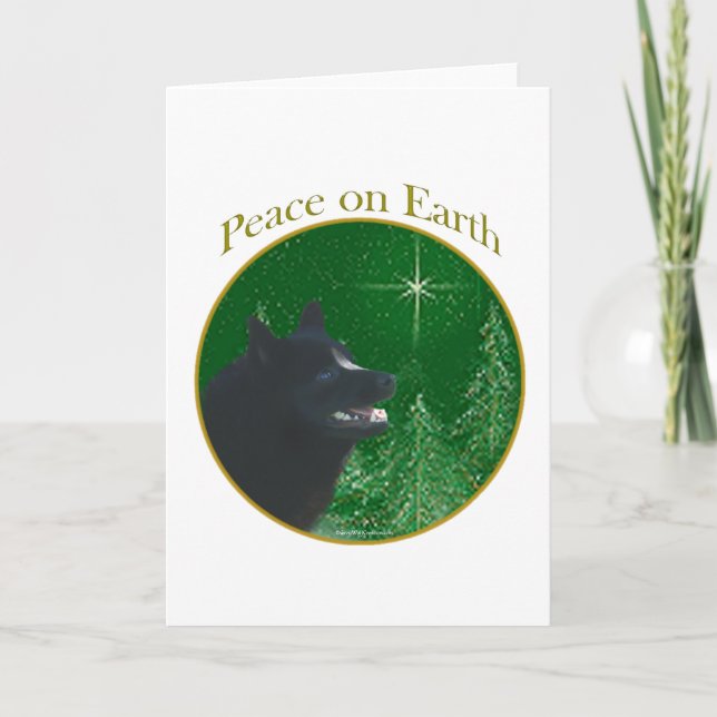 Cartes Pour Fêtes Annuelles Paix de Schipperke (Devant)