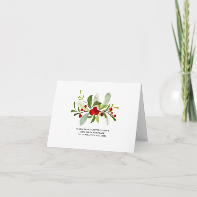 Cartes Pour Fêtes Annuelles Paix et bonne volonté de Noël (Devant)