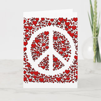 Cartes Pour Fêtes Annuelles Paix et coeurs