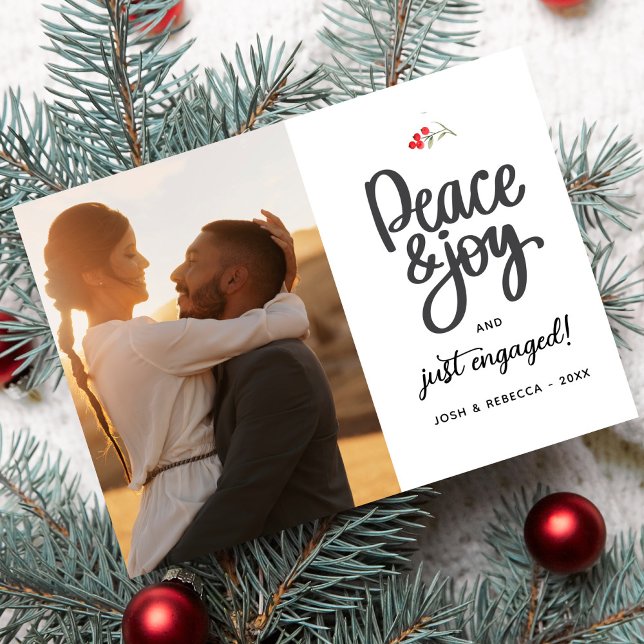 Cartes Pour Fêtes Annuelles Paix, joie et engagement, 2 photos personnalisées (Créateur téléchargé)