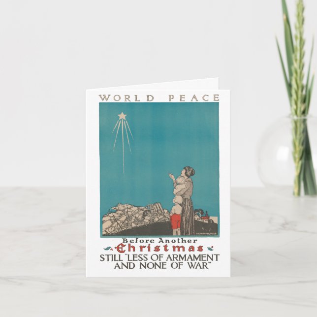 Cartes Pour Fêtes Annuelles Paix mondiale avant Noël (Devant)