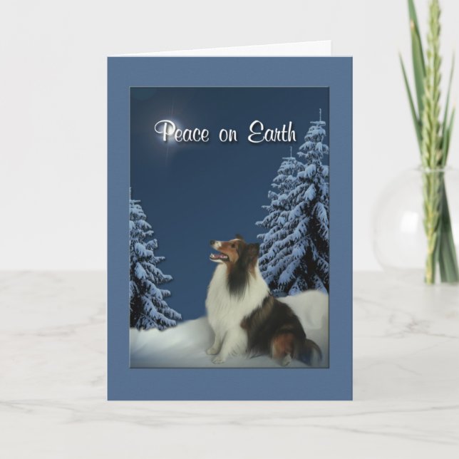 Cartes Pour Fêtes Annuelles Paix Sheltie (Devant)