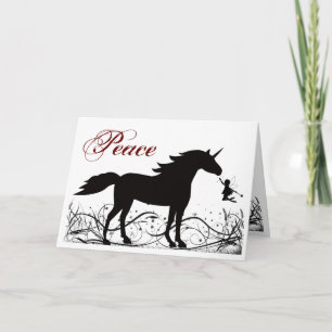 Cartes Pour Fêtes Annuelles Paix ~ Silhouette Unicorne et Fée Noël