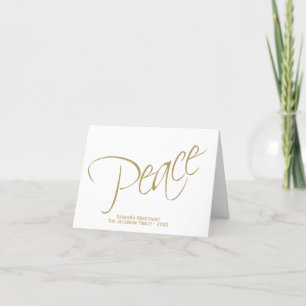 Cartes Pour Fêtes Annuelles Paix. Simple Elegant Minimal Gold & White Photo