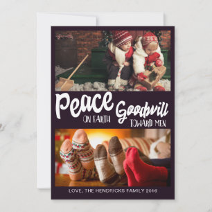 Cartes Pour Fêtes Annuelles Paix sur Terre, bonne volonté envers les hommes Ca