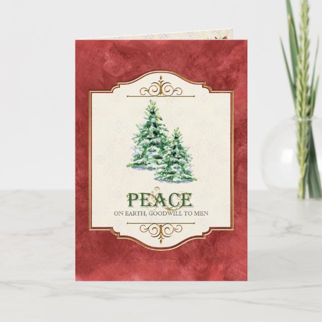 Cartes Pour Fêtes Annuelles Paix sur Terre Christian Christmas Tree Salutation (Devant)