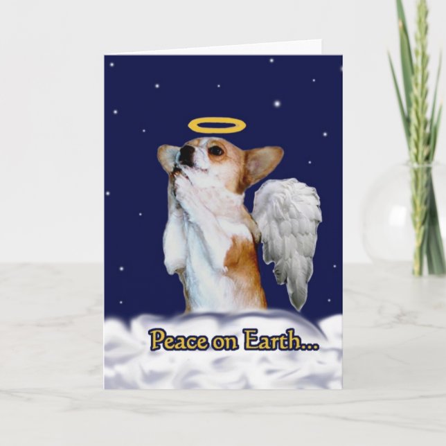 Cartes Pour Fêtes Annuelles Paix sur Terre Dott Angel (Devant)