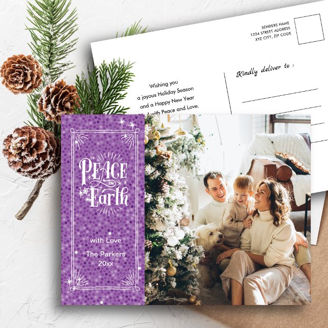 Cartes Pour Fêtes Annuelles Paix sur Terre Étincelle Parties scintillant viole (Créateur téléchargé)