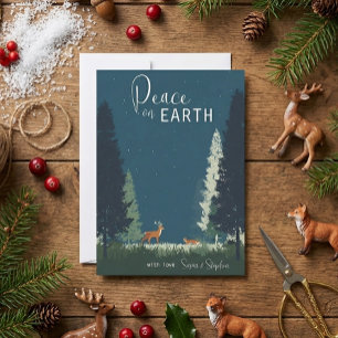 Cartes Pour Fêtes Annuelles Paix sur Terre Forêt de résineux toujours verte