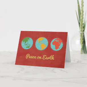 Cartes Pour Fêtes Annuelles Paix sur terre, trois visions mondiales,