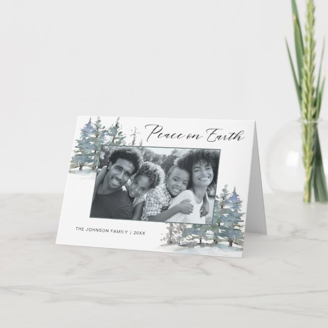 Cartes Pour Fêtes Annuelles Paix sur Terre Vacances modernes Photo Salutation (Devant)