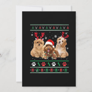 Cartes Pour Fêtes Annuelles Pajama de Noël havanais de rennes de chien