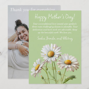 Cartes Pour Fêtes Annuelles Pale Green Daisies Happy Mother's Day Card 1 Photo