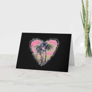 Cartes Pour Fêtes Annuelles Palm Heart Valentine Love Romance Card