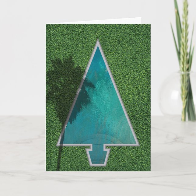 Cartes Pour Fêtes Annuelles Palm Springs - Piscine d'arbres de Noël (Devant)