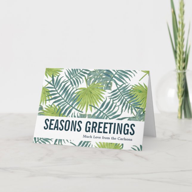 Cartes Pour Fêtes Annuelles Palm Tree Fronds Peinture hawaïenne (Devant)
