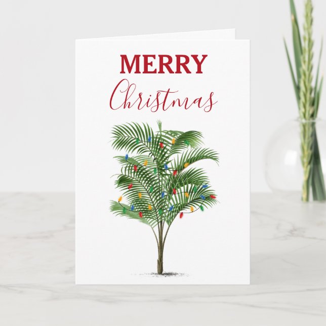 Cartes Pour Fêtes Annuelles Palmier Tropical Noël Arbre de Noël (Devant)