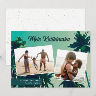 Cartes Pour Fêtes Annuelles Palmiers Mele Kalikimaka Deux photos