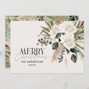 Cartes Pour Fêtes Annuelles Pampas herbe eucalyptus moody moderne boho élégant