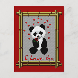 Cartes Pour Fêtes Annuelles Panda Bear Valentine