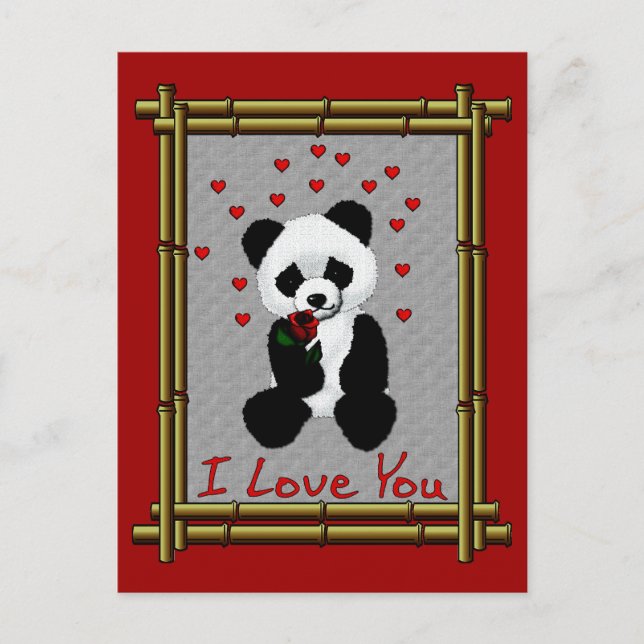 Cartes Pour Fêtes Annuelles Panda Bear Valentine (Devant)