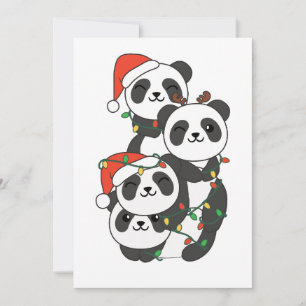 Cartes Pour Fêtes Annuelles Panda Christmas Tree Animaux de Noël Pandas