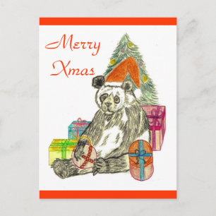 Cartes Pour Fêtes Annuelles Panda de Noël