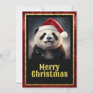 Cartes Pour Fêtes Annuelles Panda de Noël