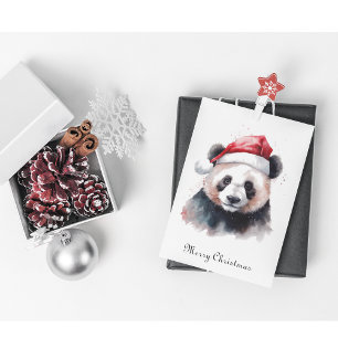Cartes Pour Fêtes Annuelles Panda de Noël, personnalisable