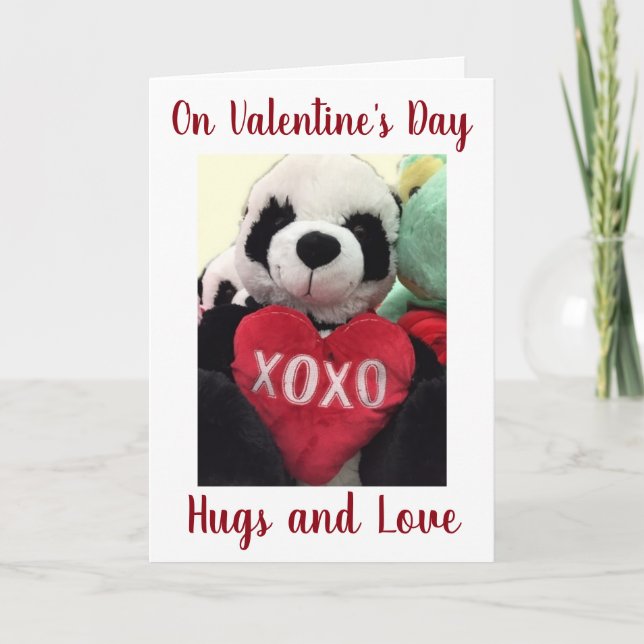 CARTES POUR FÊTES ANNUELLES **PANDA ÉTONNÉ*** LE JOUR DE VALENTINE (Devant)