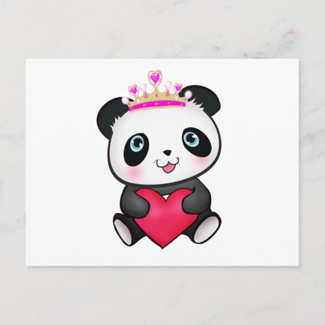Cartes Pour Fêtes Annuelles Panda Lover Ventilateur Cadeau Saint-Valentin Coeu (Devant)