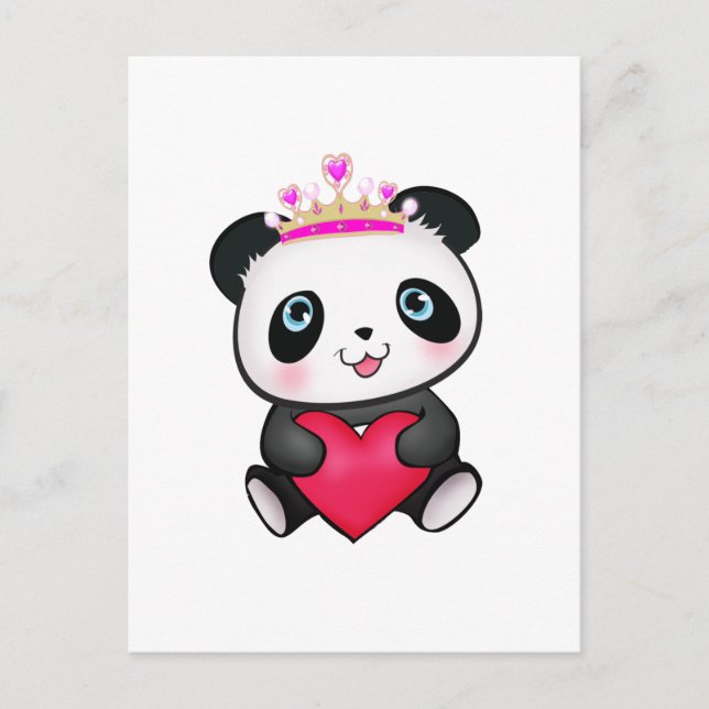 Cartes Pour Fêtes Annuelles Panda Lover Ventilateur Cadeau Saint-Valentin Coeu (Devant)