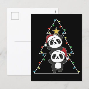 Cartes Pour Fêtes Annuelles Panda Noël Arbre Animaux de Noël Pandas Holi