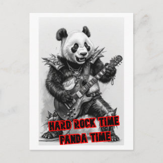 Cartes Pour Fêtes Annuelles Panda rockeur heavy metal sur un