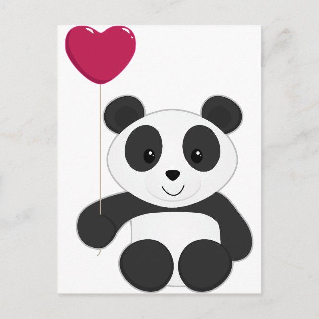 Cartes Pour Fêtes Annuelles Panda Valentine (Devant)