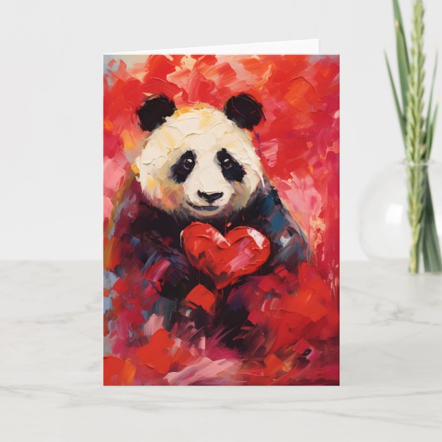 Cartes Pour Fêtes Annuelles Panda Valentines (Devant)