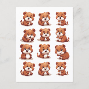 Cartes Pour Fêtes Annuelles Pandas rouges