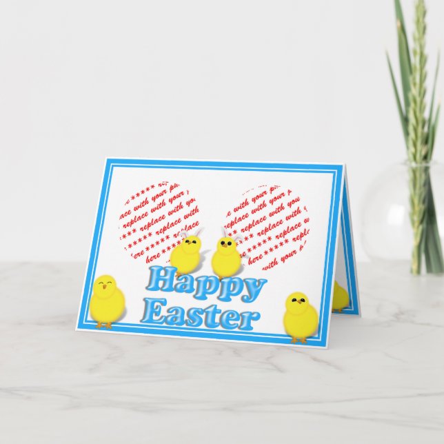 Cartes Pour Fêtes Annuelles Panier de Pâques avec Baby Chicks Cadre photo (Devant)