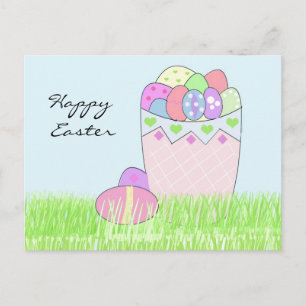 Cartes Pour Fêtes Annuelles Panier d'oeufs de Pâques