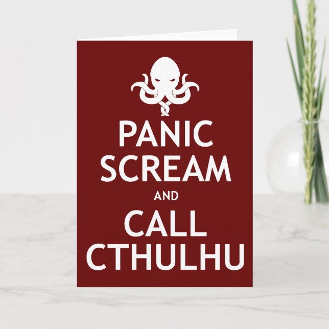 Cartes Pour Fêtes Annuelles Panique et appel Cthulhu (Devant)
