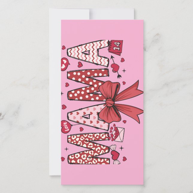 Cartes Pour Fêtes Annuelles Panneau Mama Valentine (Devant)