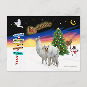 Cartes Pour Fêtes Annuelles Panneaux de Noël - Maman Lama et bébé