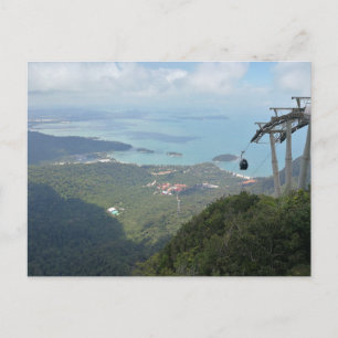 Cartes Pour Fêtes Annuelles Panorama d'une île tropicale avec téléphérique