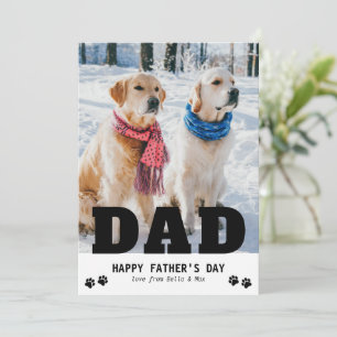 Cartes Pour Fêtes Annuelles Papa Chien Joyeuse Fête des Pères Empreinte de Pat